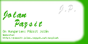 jolan pazsit business card